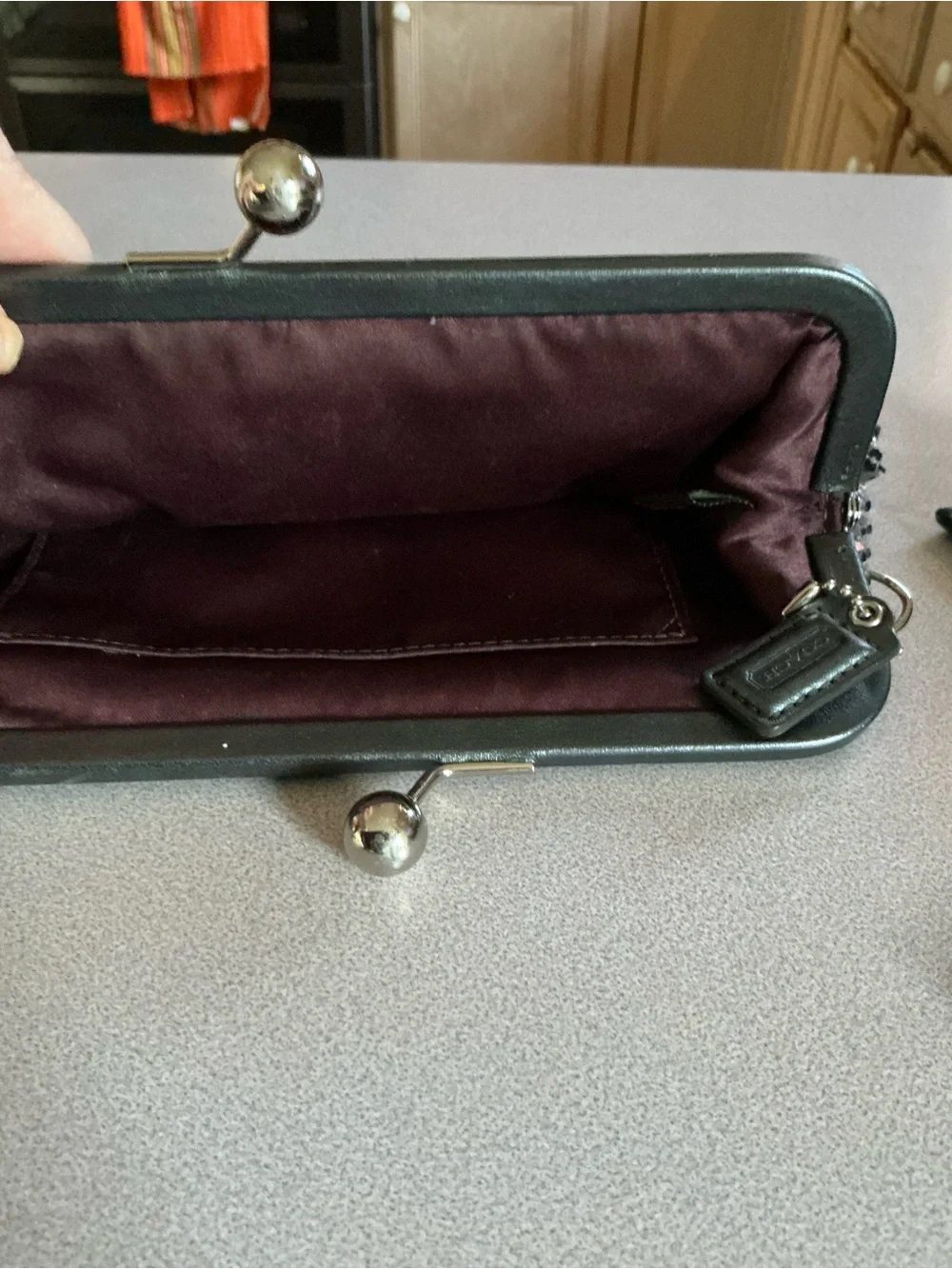 Coach Sequin Wristlet Clutch - Silver